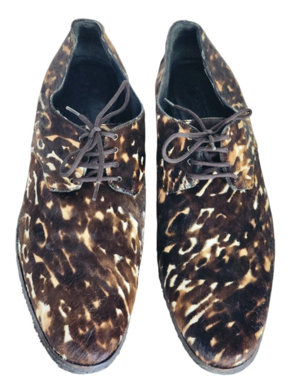BURBERRY Prorsum Animal Print Pony Hair Oxford Shoes 6 Narrow Fit
